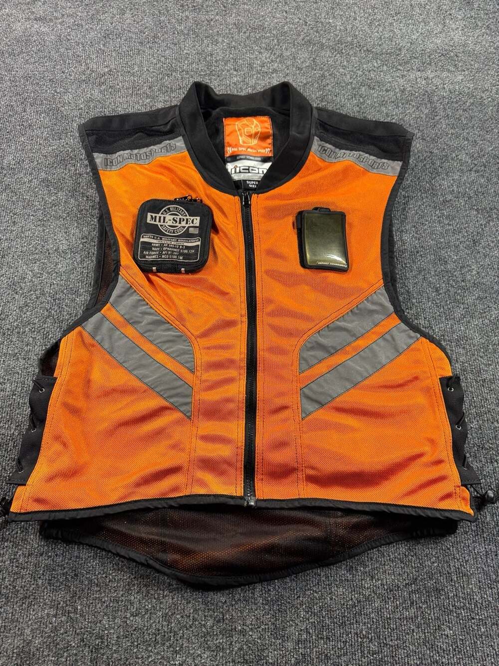 Icon Motorsports Mil-Spec Motorcycle Mesh Safety Vest - Orange